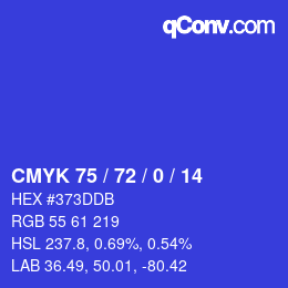 Color code: CMYK 75 / 72 / 0 / 14 | qconv.com