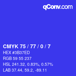 Color code: CMYK 75 / 77 / 0 / 7 | qconv.com