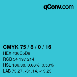 Color code: CMYK 75 / 8 / 0 / 16 | qconv.com
