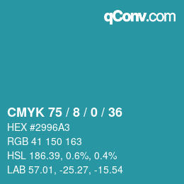 カラーコード: CMYK 75 / 8 / 0 / 36 | qconv.com