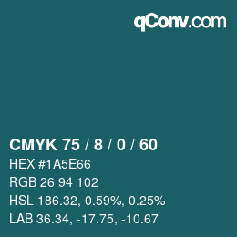 颜色代码: CMYK 75 / 8 / 0 / 60 | qconv.com
