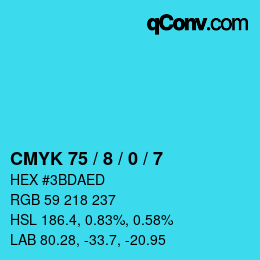 Color code: CMYK 75 / 8 / 0 / 7 | qconv.com