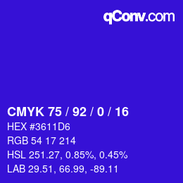 Color code: CMYK 75 / 92 / 0 / 16 | qconv.com