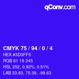 颜色代码: CMYK 75 / 94 / 0 / 4 | qconv.com