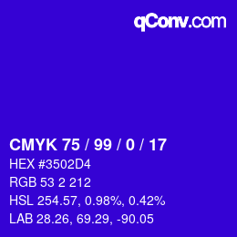 Código de color: CMYK 75 / 99 / 0 / 17 | qconv.com