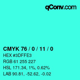 Color code: CMYK 76 / 0 / 11 / 0 | qconv.com