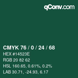 Color code: CMYK 76 / 0 / 24 / 68 | qconv.com