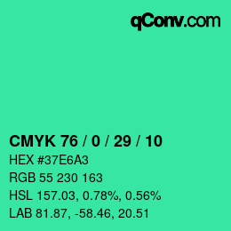 Color code: CMYK 76 / 0 / 29 / 10 | qconv.com