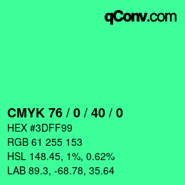 Color code: CMYK 76 / 0 / 40 / 0 | qconv.com