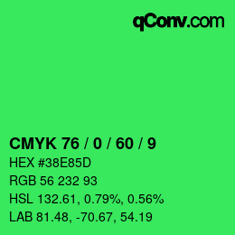 カラーコード: CMYK 76 / 0 / 60 / 9 | qconv.com