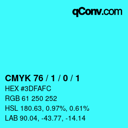 Color code: CMYK 76 / 1 / 0 / 1 | qconv.com