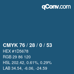 Color code: CMYK 76 / 28 / 0 / 53 | qconv.com