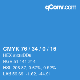 Color code: CMYK 76 / 34 / 0 / 16 | qconv.com