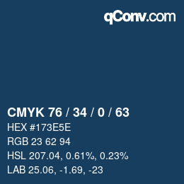 カラーコード: CMYK 76 / 34 / 0 / 63 | qconv.com