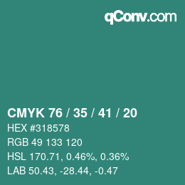 Color code: CMYK 76 / 35 / 41 / 20 | qconv.com