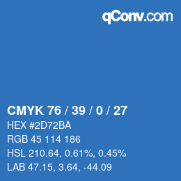 Color code: CMYK 76 / 39 / 0 / 27 | qconv.com