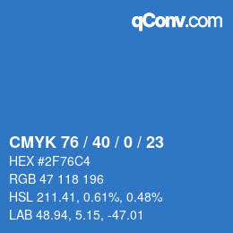 Color code: CMYK 76 / 40 / 0 / 23 | qconv.com