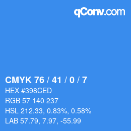 Color code: CMYK 76 / 41 / 0 / 7 | qconv.com