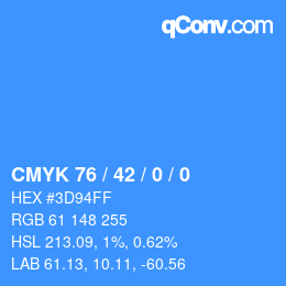 颜色代码: CMYK 76 / 42 / 0 / 0 | qconv.com