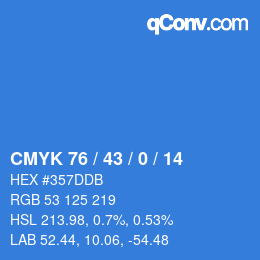 Color code: CMYK 76 / 43 / 0 / 14 | qconv.com