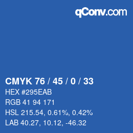 カラーコード: CMYK 76 / 45 / 0 / 33 | qconv.com