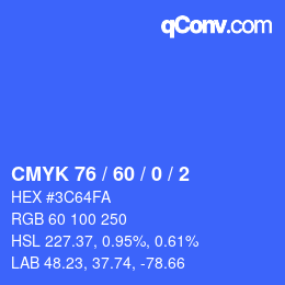 Color code: CMYK 76 / 60 / 0 / 2 | qconv.com