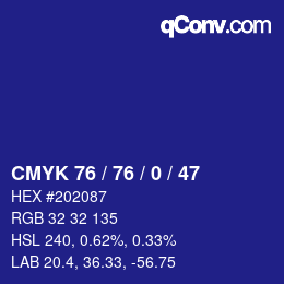 颜色代码: CMYK 76 / 76 / 0 / 47 | qconv.com