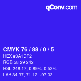 Código de color: CMYK 76 / 88 / 0 / 5 | qconv.com
