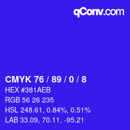 Color code: CMYK 76 / 89 / 0 / 8 | qconv.com