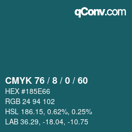 カラーコード: CMYK 76 / 8 / 0 / 60 | qconv.com