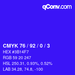 Color code: CMYK 76 / 92 / 0 / 3 | qconv.com