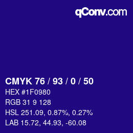 Color code: CMYK 76 / 93 / 0 / 50 | qconv.com