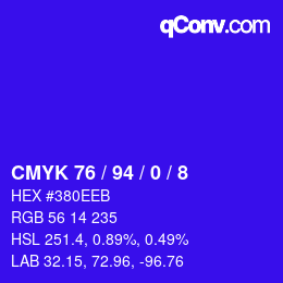カラーコード: CMYK 76 / 94 / 0 / 8 | qconv.com
