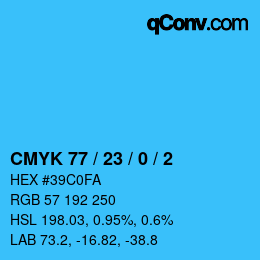 Color code: CMYK 77 / 23 / 0 / 2 | qconv.com