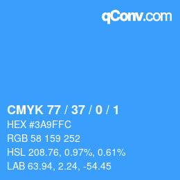 Color code: CMYK 77 / 37 / 0 / 1 | qconv.com