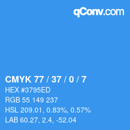 Color code: CMYK 77 / 37 / 0 / 7 | qconv.com