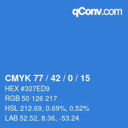 Color code: CMYK 77 / 42 / 0 / 15 | qconv.com