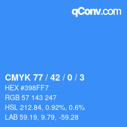 Color code: CMYK 77 / 42 / 0 / 3 | qconv.com