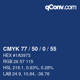 颜色代码: CMYK 77 / 50 / 0 / 55 | qconv.com