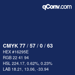 Código de color: CMYK 77 / 57 / 0 / 63 | qconv.com
