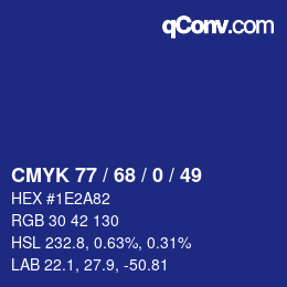颜色代码: CMYK 77 / 68 / 0 / 49 | qconv.com