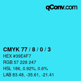 Color code: CMYK 77 / 8 / 0 / 3 | qconv.com