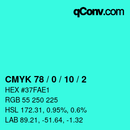Color code: CMYK 78 / 0 / 10 / 2 | qconv.com