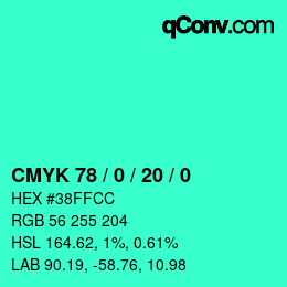 Color code: CMYK 78 / 0 / 20 / 0 | qconv.com