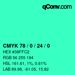 Color code: CMYK 78 / 0 / 24 / 0 | qconv.com