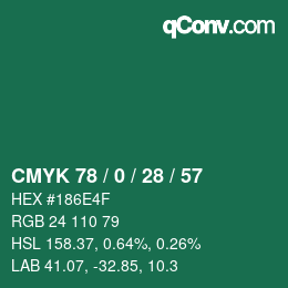 颜色代码: CMYK 78 / 0 / 28 / 57 | qconv.com