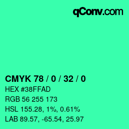 Color code: CMYK 78 / 0 / 32 / 0 | qconv.com