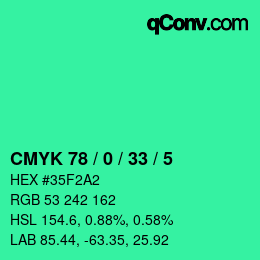 Código de color: CMYK 78 / 0 / 33 / 5 | qconv.com