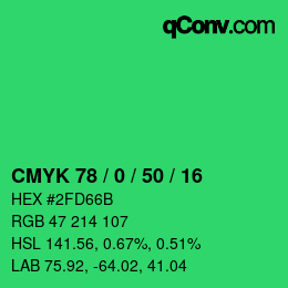 Color code: CMYK 78 / 0 / 50 / 16 | qconv.com