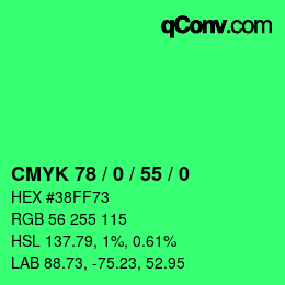 Color code: CMYK 78 / 0 / 55 / 0 | qconv.com